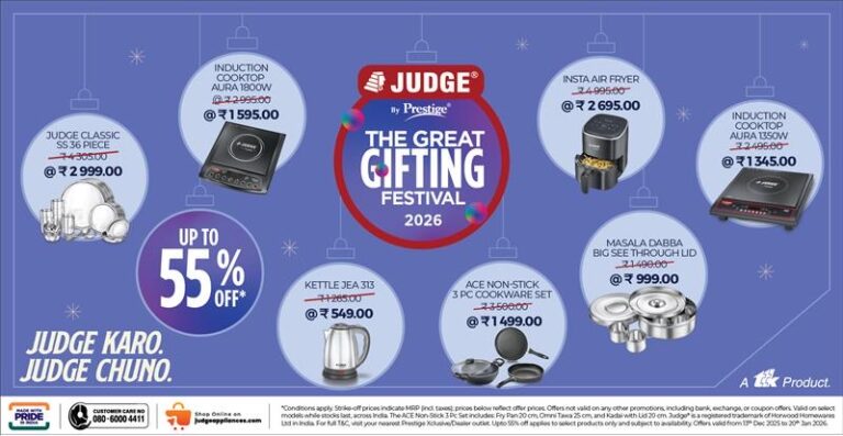 Judge by Prestige Launches “Great Gifting Festival” with Attractive Offers on Kitchen Essentials