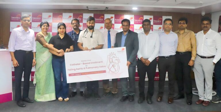 Kauvery Hospital Alwarpet Performs World’s First Catheter-Based treatment for failing Aortic and Pulmonary Valve