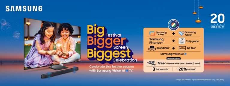 Samsung India Unveils ‘Big, Bigger, Biggest’ Festive Campaign with Exciting Offers on Vision AI TVs